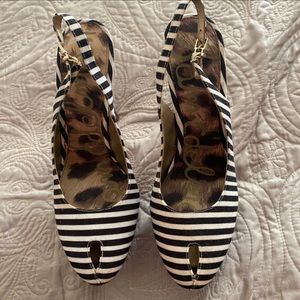 Zebra striped Sam Edelman heels size 10 great shape